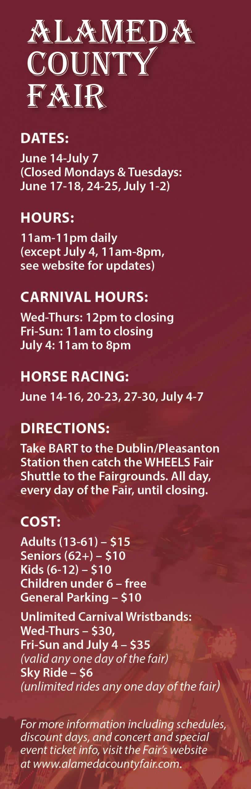 ALCO Fair Info Bar